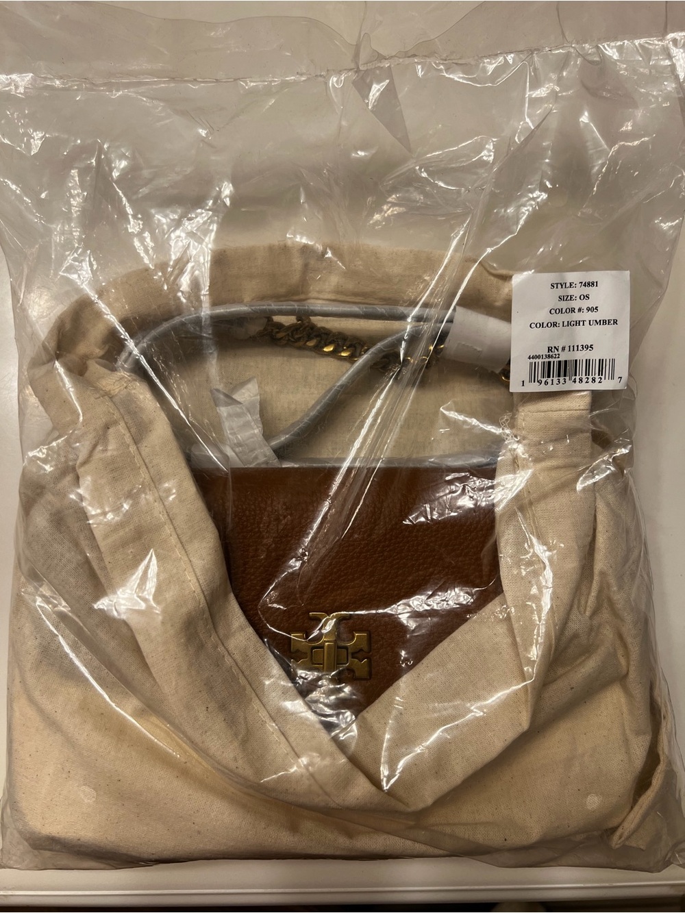 Tory Burch Light Umber and Natural Canvas Crossbody Bag